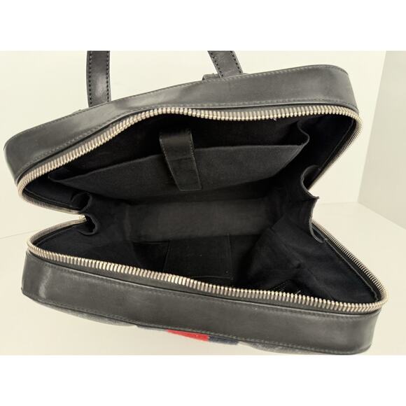 Gucci GG Supreme Black/Grey Coated Canvas Vintage Web Backpack - Picture 14 of 16